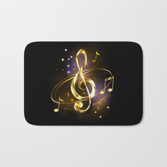 Golden Musical Key Bath Mat