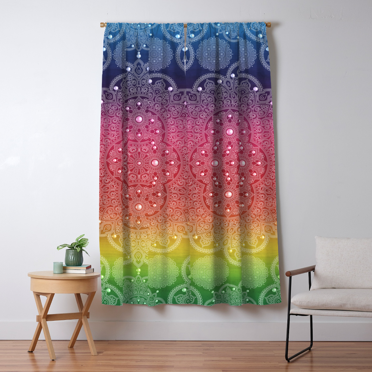 Mandala Rainbow Zen Spiritual Bohemian Hippie Festival Yoga Mantra