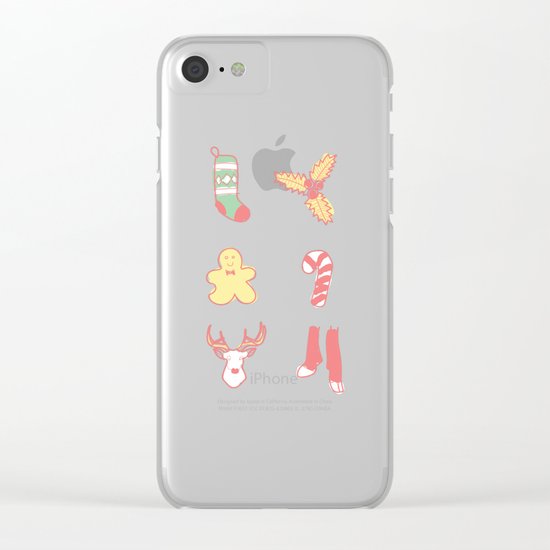 Pastel Bright Christmas Clear iPhone Case