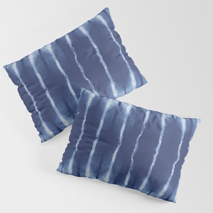 Blue shibori scratched Pillow Sham