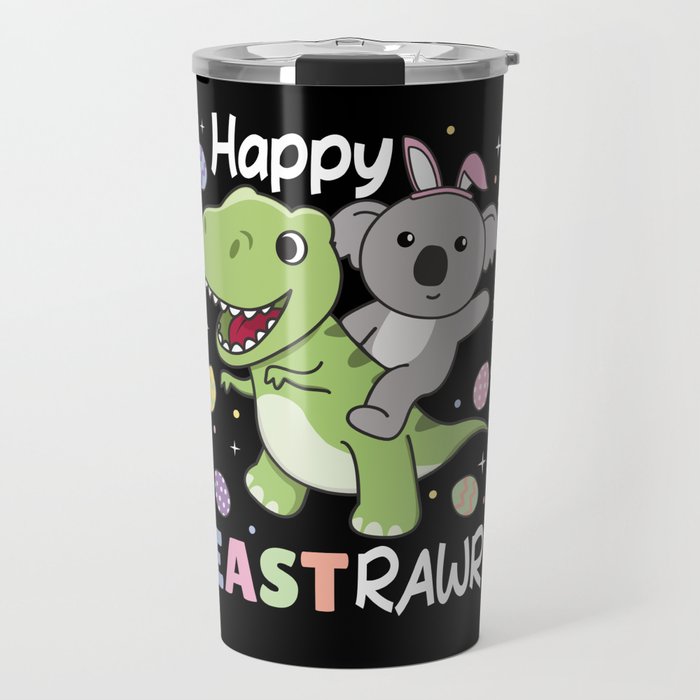 Koala With T-rex Easter Estrawr Easter Pun Travel Mug