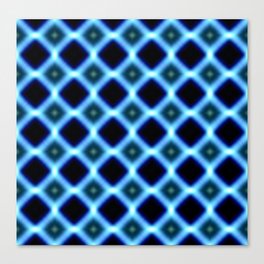 Blue Black Diagonal Fuzz Background Pattern. Canvas Print