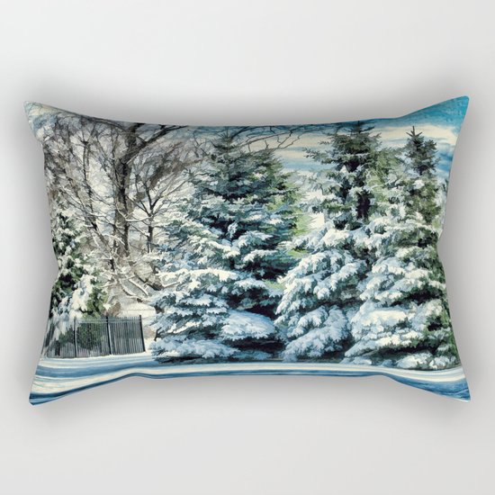 Winter In New England Rectangular Pillow