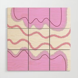 Pink abstract pastel watercolor art Wood Wall Art