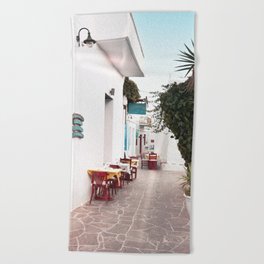 Sifnos Greece, Greek Island Street View Beach Towel