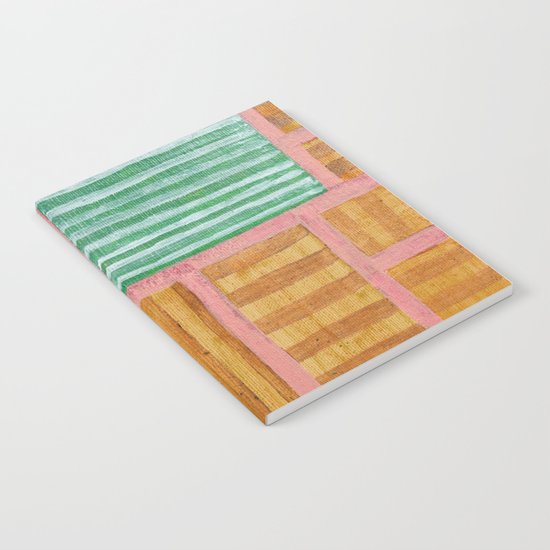 Beautiful Stripes Pattern within a Pink Grid Notebook