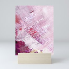 Magnetic [10]: a minimal abstract piece in gold, pink, red, white and purple Mini Art Print