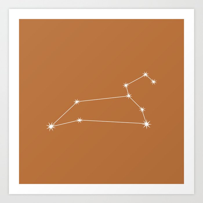 LEO Classic Orange – Zodiac Astrology Star Constellation Art Print