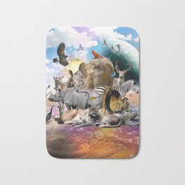 Space Desert African Animal Animals Group Scene  Bath Mat