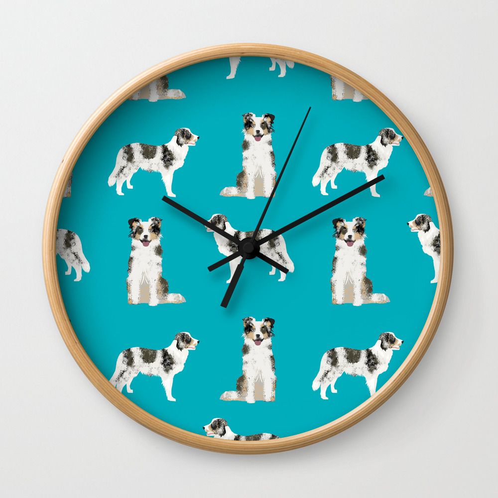 Border Collie Wall Clock In Black 