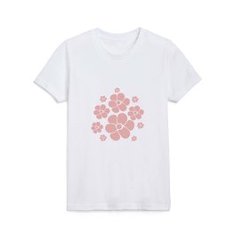 Flower Pattern - Pink and White Kids T Shirt