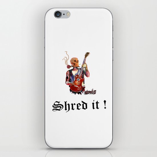 Shred it Skull guitar player iPhone Skin