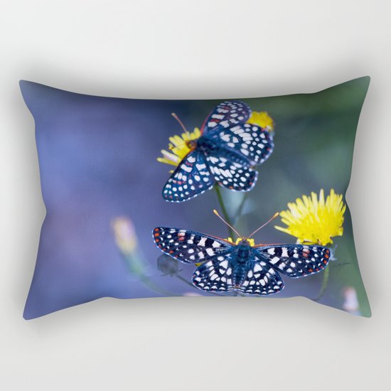 The Checkerspot Couple Rectangular Pillow