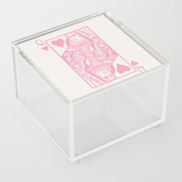 Pastel Pink Queen Of Hearts  Acrylic Box