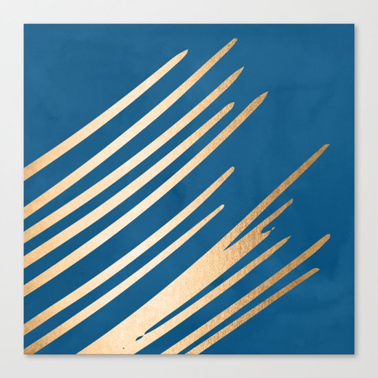 Swish - Orange Sherbet Shimmer on Saltwater Taffy Teal Canvas Print