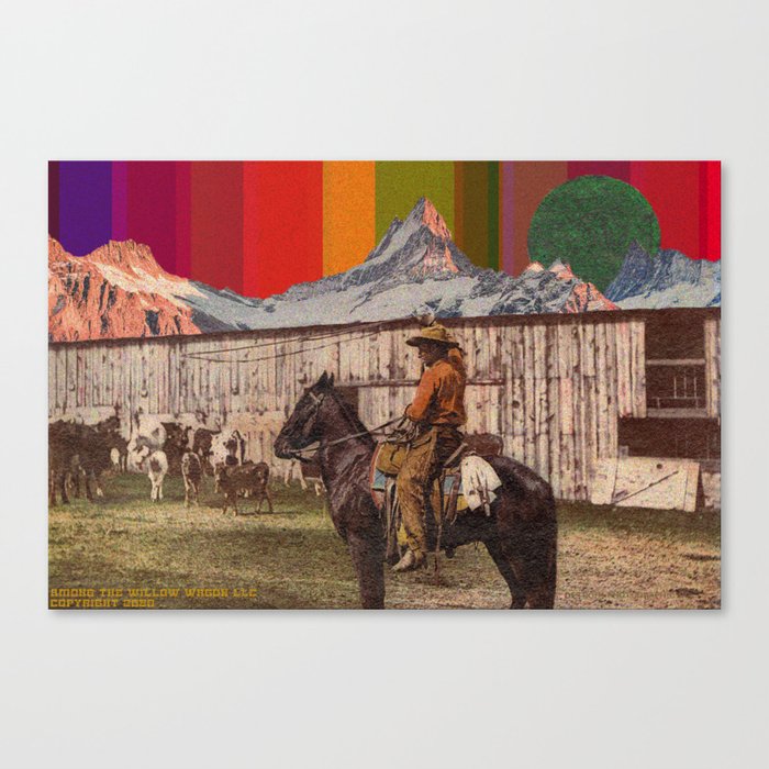 Rainbow Mt. Cowboy Canvas Print