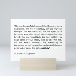 She Was Beautiful - F. Scott Fitzgerald Mini Art Print