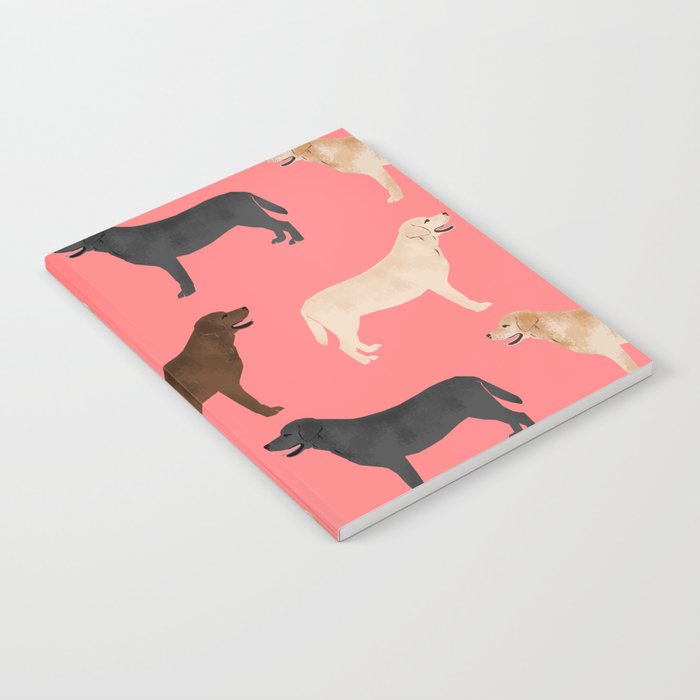 Labrador retriever coats of all colors dog breed pet portraits dogs pets unique pet themed gifts Notebook