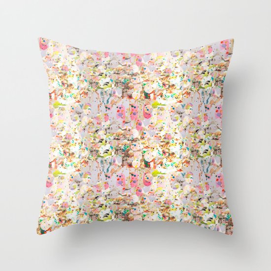Abstract Springtime Watercolor Pattern Throw Pillow