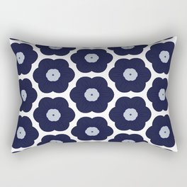 Blue And White Floral Pattern Rectangular Pillow
