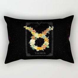 Floral Zodiac Sign: Taurus Rectangular Pillow