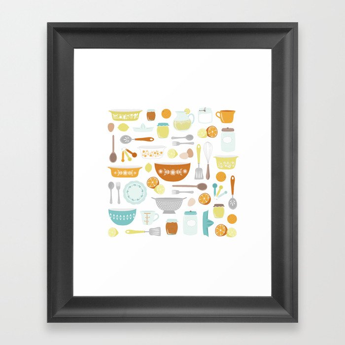 Citrus Kitchen Framed Art Print by Calobee Doodles / Caroline Moore