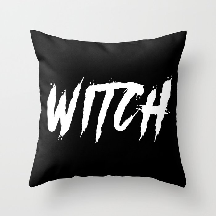 Witch Minimalist Typography Throw Pillow