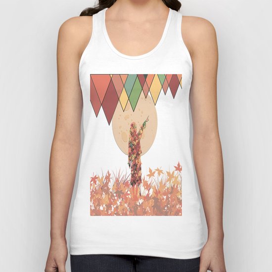 Flower girl and the moon Unisex Tank Top