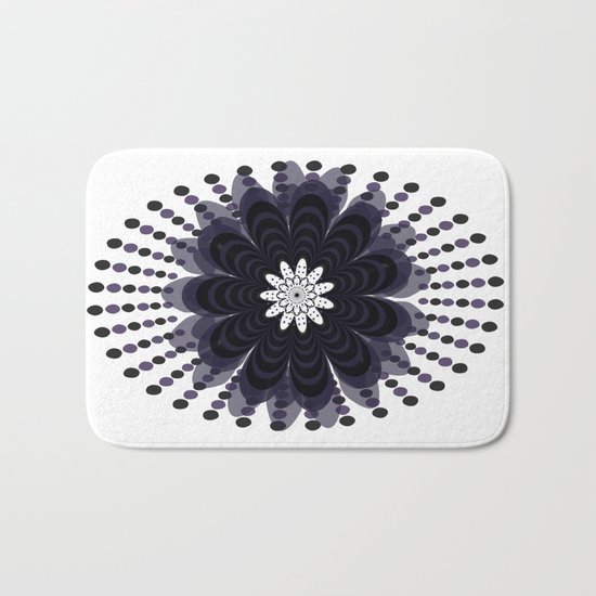 Graphic Mandala Flower Lilac Bath Mat