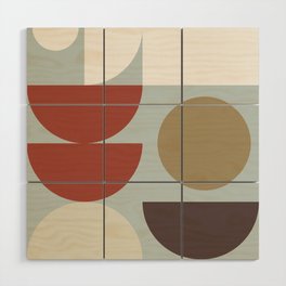 Mid Century Modern Geometric Shapes Wood Wall Art