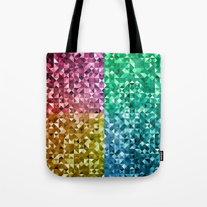 RGBY Triangle Grunge Tote Bag