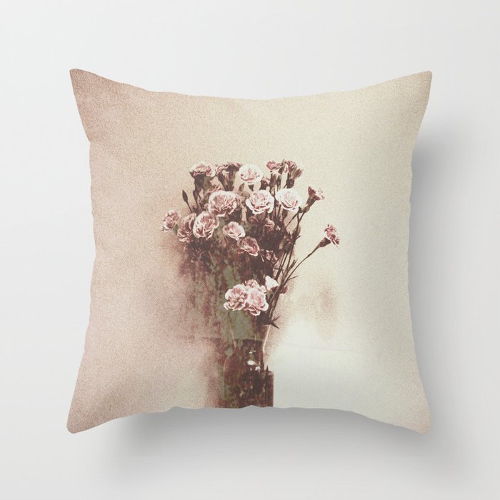 Abstract Vintage Flowers Throw Pillow