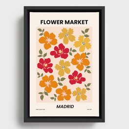 Flower Market Print Madrid, Abstract Flower Poster Framed Canvas