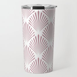 Pink and White Elegant Scallop Fan Pattern Pairs DE 2022 Popular Color Rose Meadow DE6025 Travel Mug