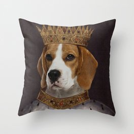 The Most Regal of the Beagles Throw Pillow