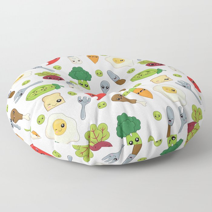 Cute Kawaii Food Pattern Floor Pillow