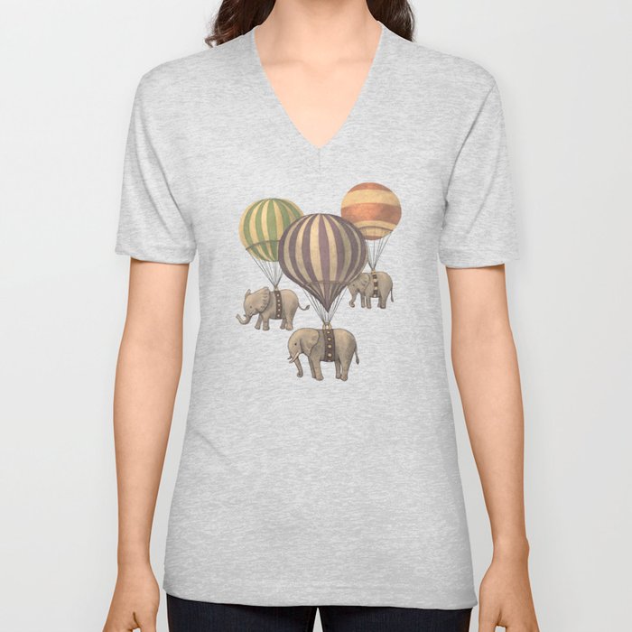Flight of The Elephants V Neck T Shirt
