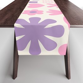 Cute Natural Miscellany Pattern Purple Pink Cream  Table Runner