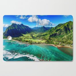 Coastal Oahu, Hawaii turquise ocean blue waters tropical color landscape photograph / photography Cutting Board