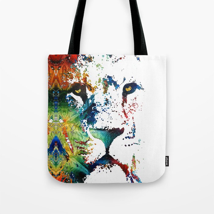 Colorful Lion Art By Sharon Cummings Tote Bag by Sharon Cummings | Society6