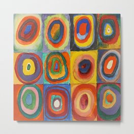 Wassily Kandinsky Color Study Squares With Concentric Circles Metal Print | Wassilykandinsky, Circles, Bauhaus, Colorstudy, Abstractart, Abstract, Expressionism, Colorful, Square Concentric, Painting 