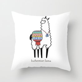 Bohemian Lama Throw Pillow