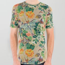 Floral Luna Moth All Over Graphic Tee