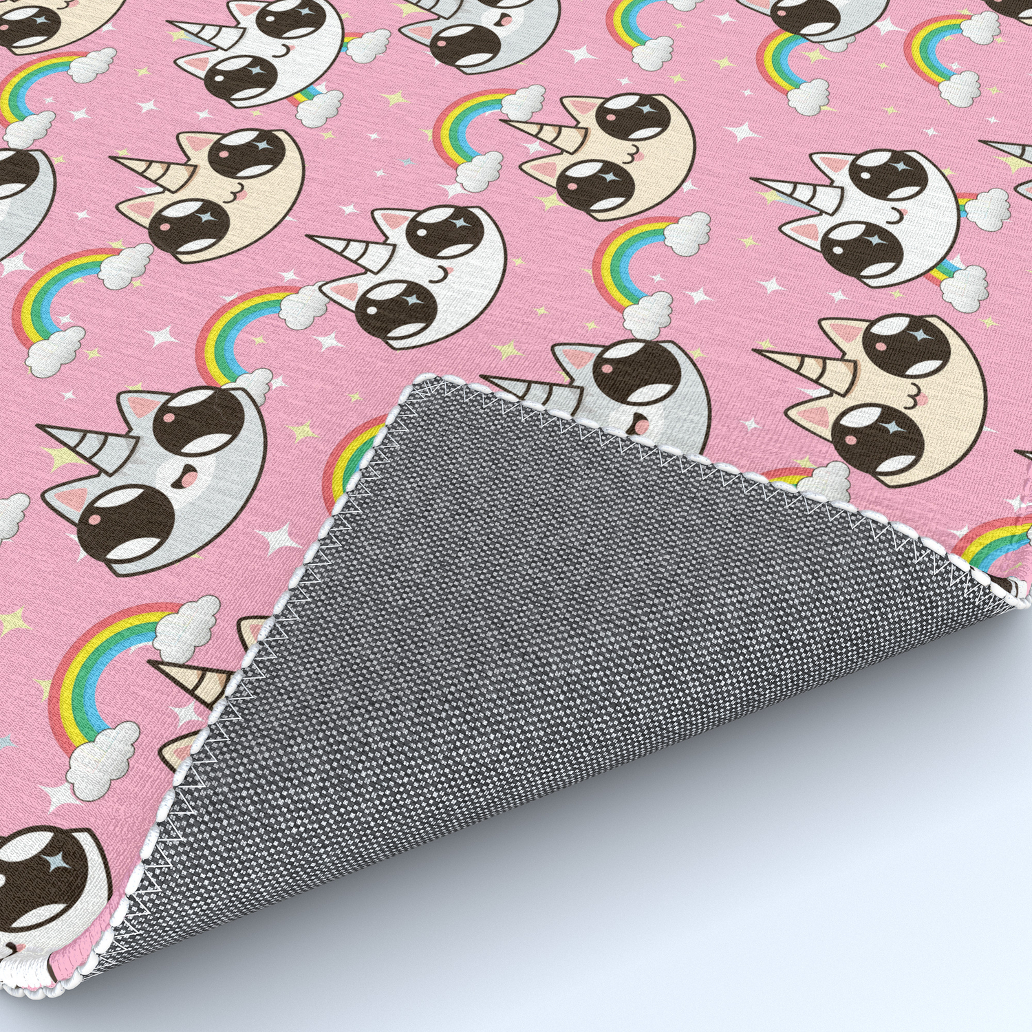 Cats Unicorns And A Rainbow Unicorn Cats On A Pink Background