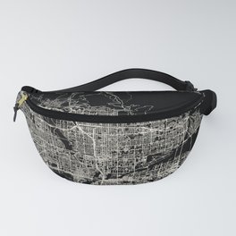 San Bernardino USA - City Map - Black and White Aesthetic Fanny Pack