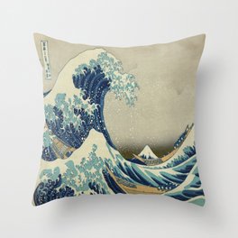 Vintage poster - The Great Wave Off Kanagawa Throw Pillow