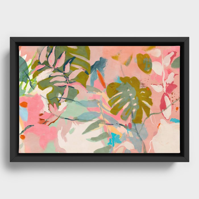 tropical home jungle abstract Framed Canvas