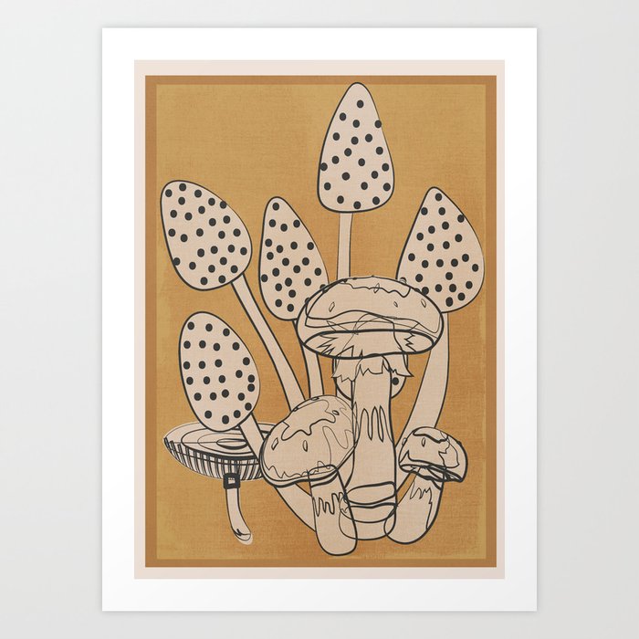 Abstract Mushrooms 5 Art Print