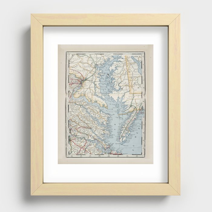 Vintage Map of the Chesapeake Bay (1901) Recessed Framed Print