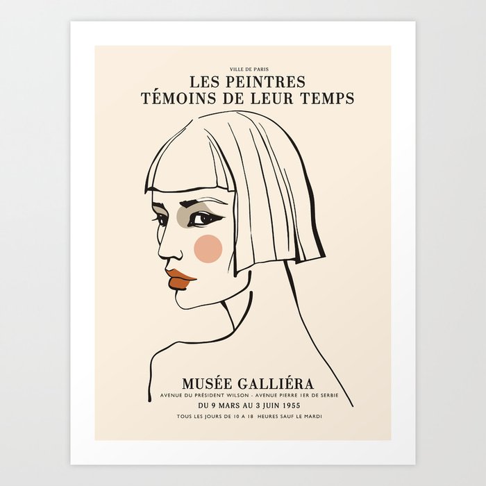 Exhibition poster-Les Peintres Témoins de leur temps-1955. Art Print